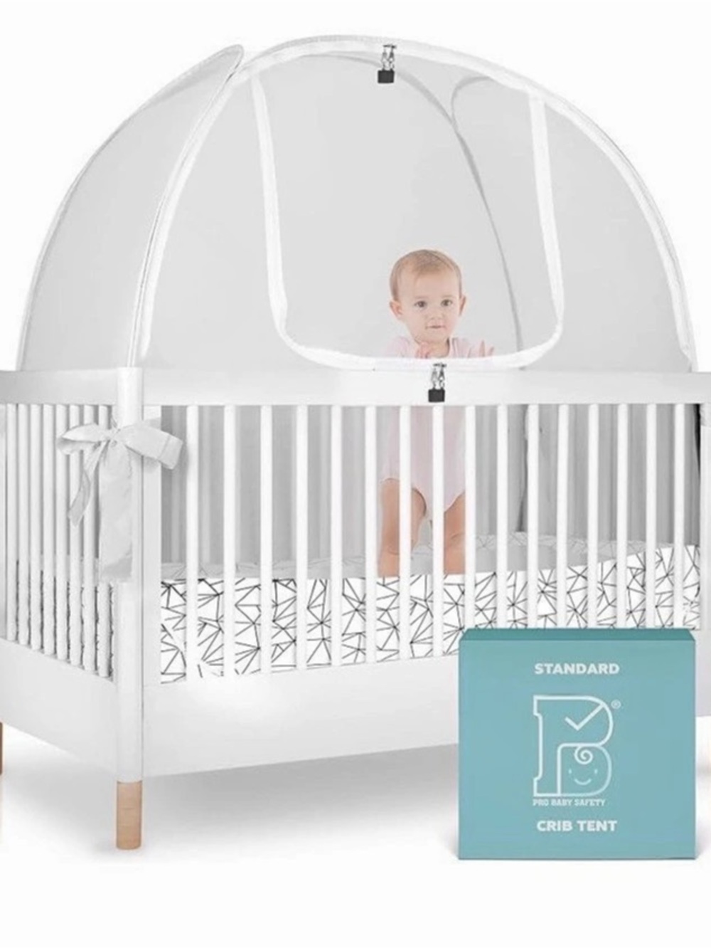 New Pro Baby Safety Crib Tent Canopy in White